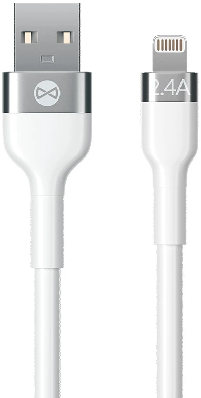Forever lankstus USB – Lightning laidas 1,0 m 2.4A baltas