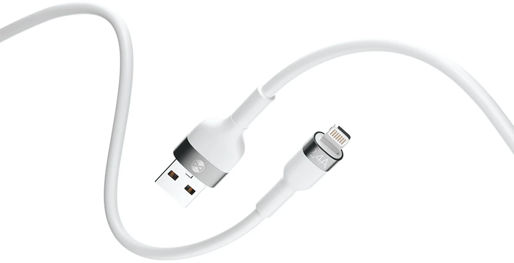 Forever lankstus USB – Lightning laidas 1,0 m 2.4A baltas