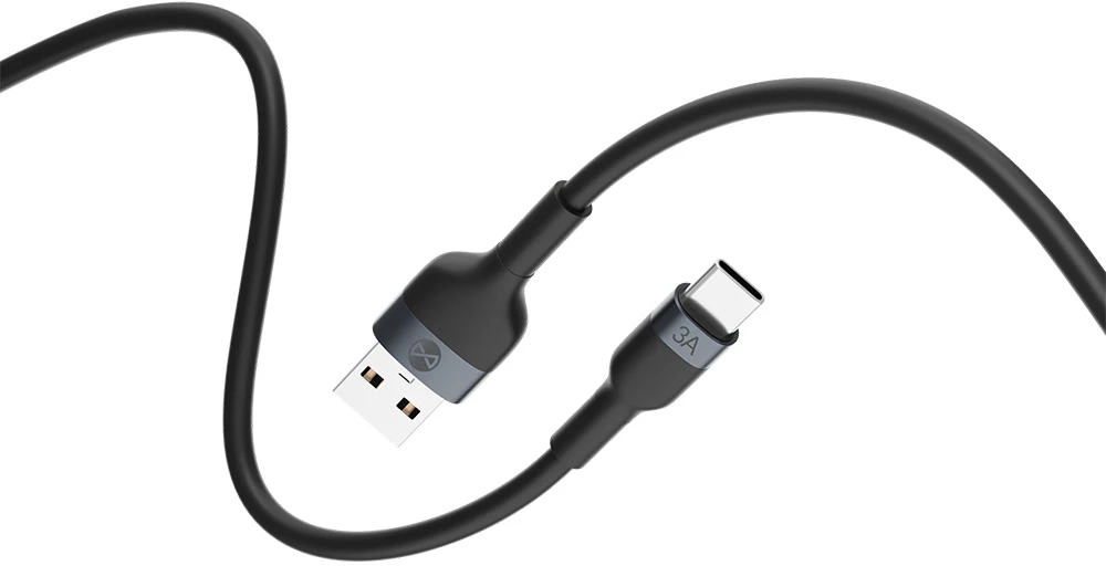 Forever lankstus laidas USB – USB-C 1,0 m 3A juodas