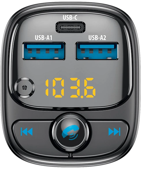 Forever FM siųstuvas BT 2 x USB-A 1 x USB-C PD 30W TR-370 juodas