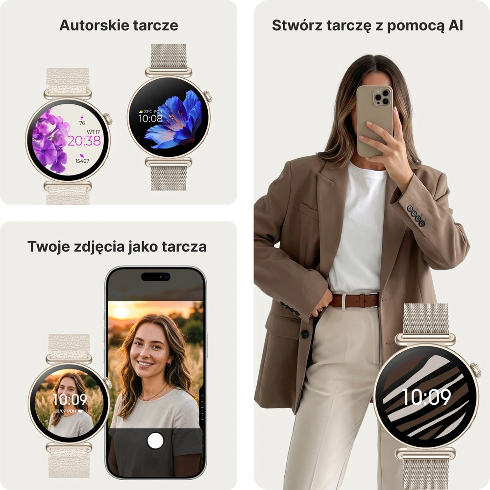 Forever išmanusis laikrodis Bloomdust SB-380 šampaninio aukso spalvos