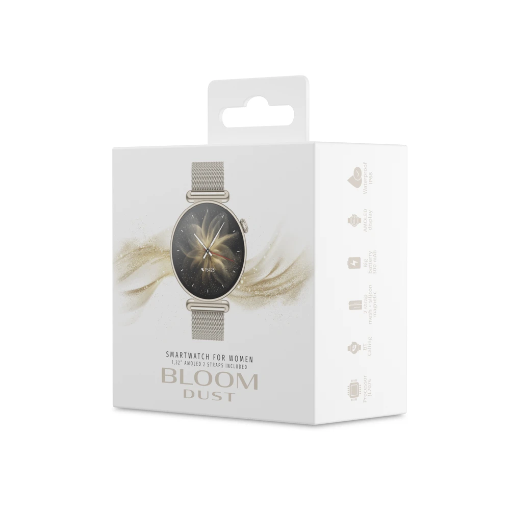 Forever išmanusis laikrodis Bloomdust SB-380 šampaninio aukso spalvos