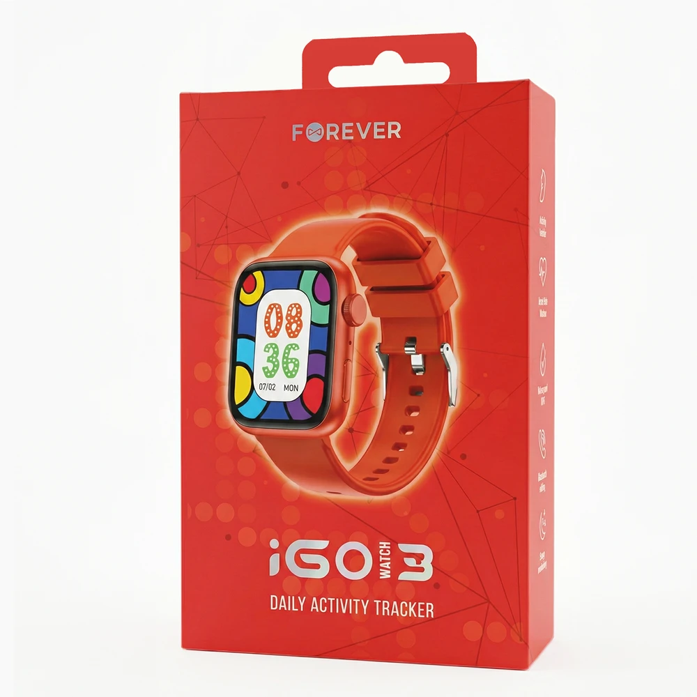 Forever išmanusis laikrodis IGo Watch 3 JW-500 raudonas