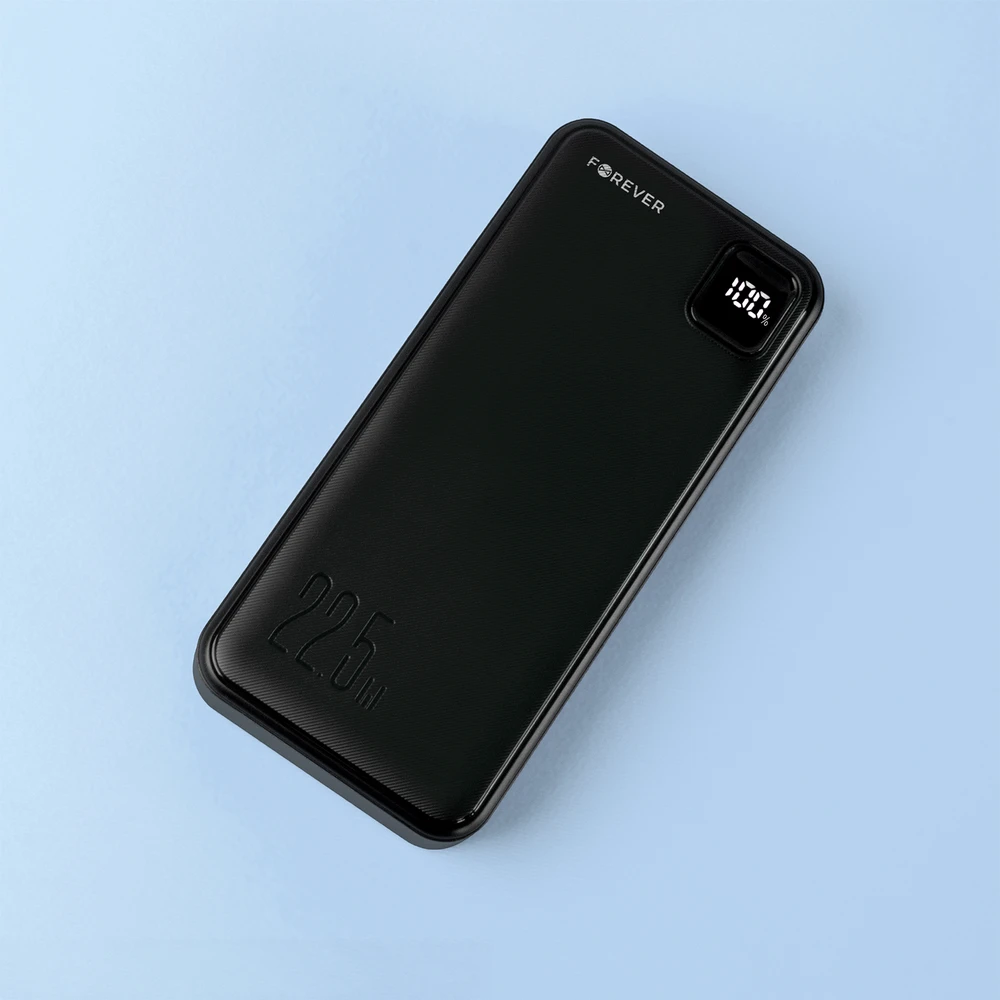 Forever išorinė baterija TB-300L PD QC 22,5W 20000 mAh juoda