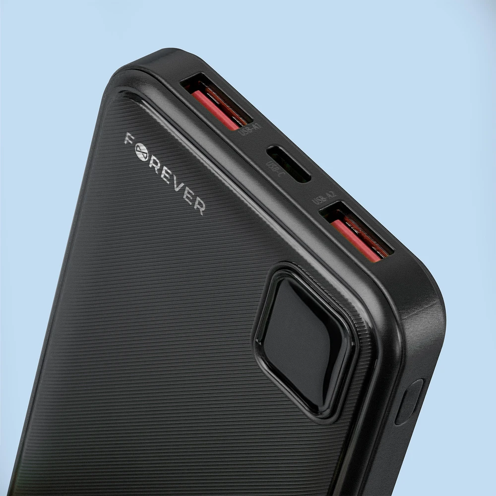 Forever išorinė baterija TB-300M PD QC 22,5W 10000 mAh juoda