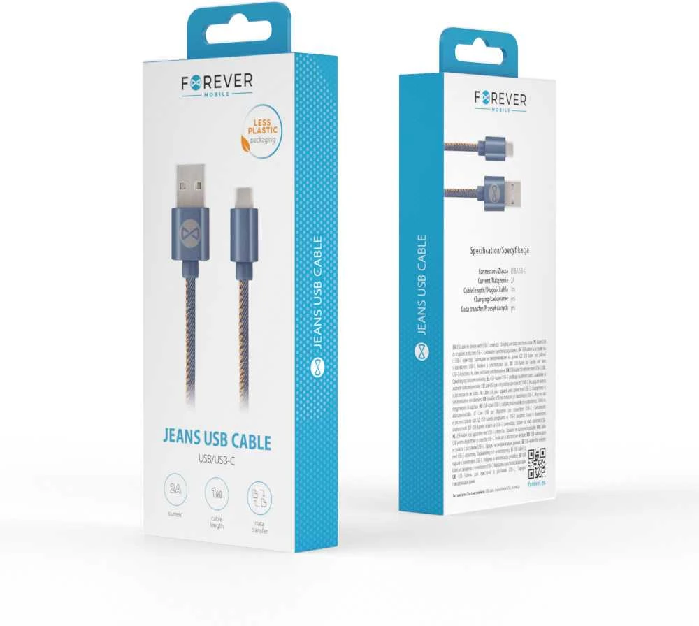 Forever Laidas "Jeans" USB type-C, 1m 2A