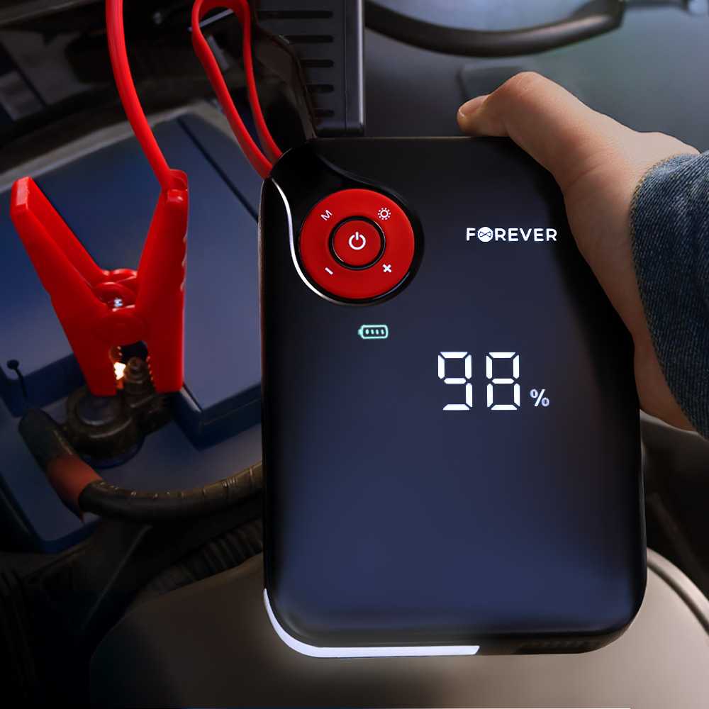 TelForceone Forever jump starter 4in1 JS-400 7200mAh juodas-red