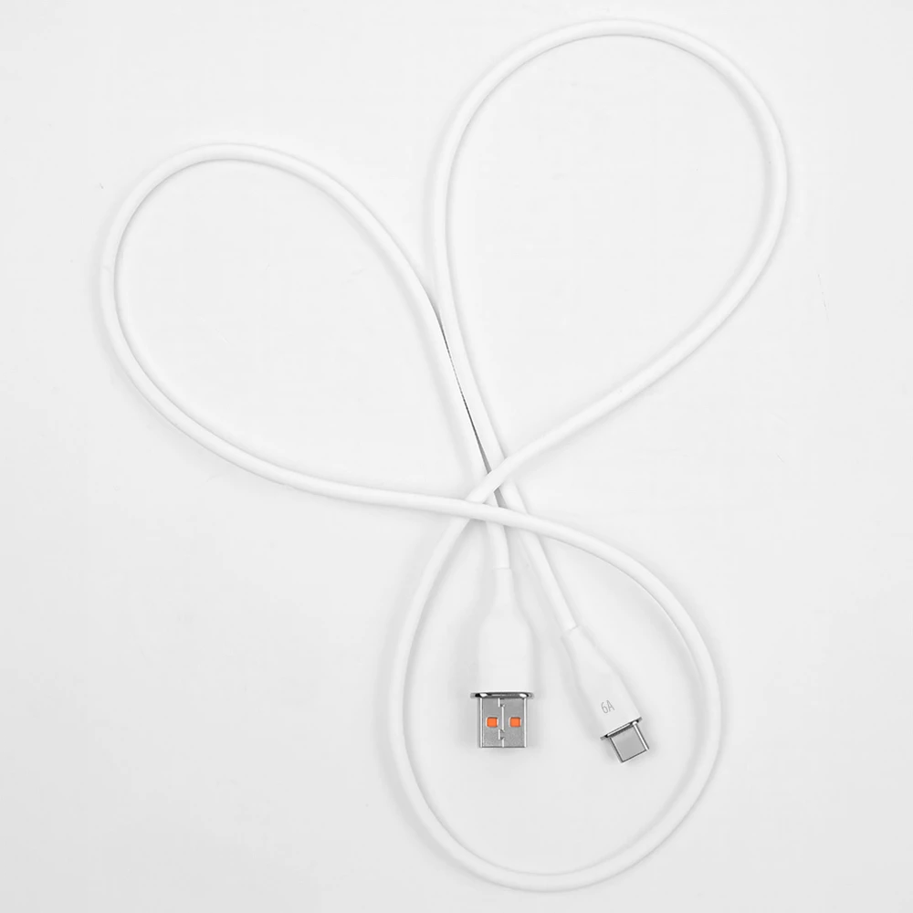 Forever USB – USB-C laidas 1,0 m 6A baltas