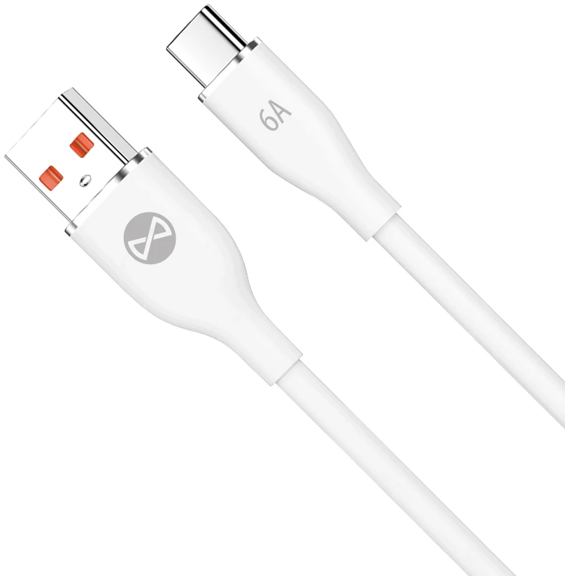 Forever USB – USB-C laidas 1,0 m 6A baltas