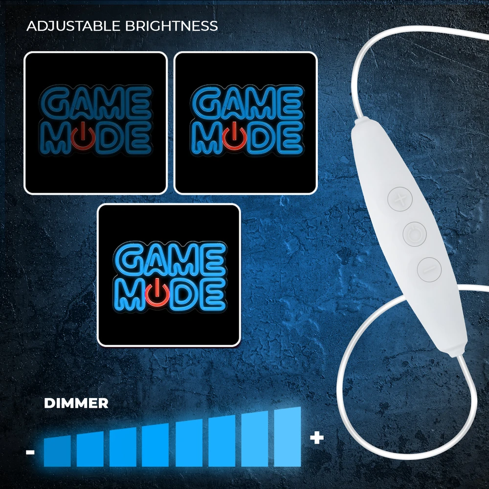 Forever Light Neon PLEXI LED GAME MODE mėlynas raudonas FPNE38