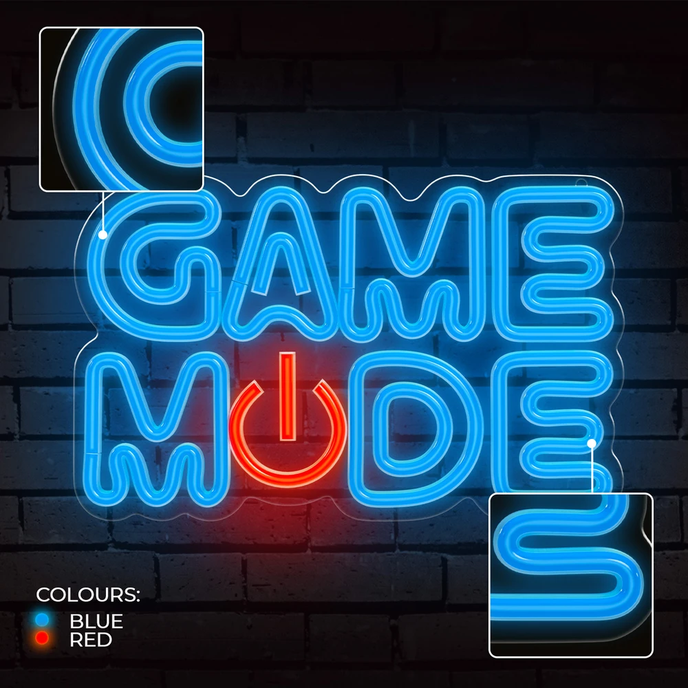 Forever Light Neon PLEXI LED GAME MODE mėlynas raudonas FPNE38