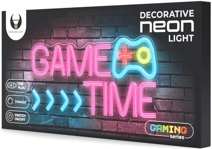 „Forever Light Neon PLEXI“ LED ŽAIDIMO TIME daugiaspalvis FPNE34