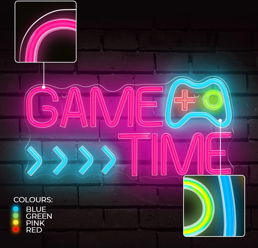 „Forever Light Neon PLEXI“ LED ŽAIDIMO TIME daugiaspalvis FPNE34