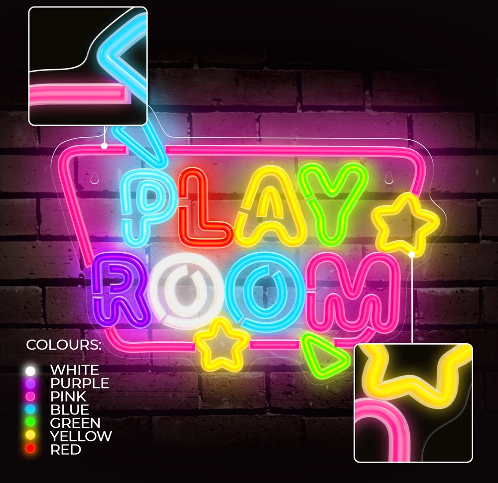 „Forever Light Neon PLEXI“ LED žaidimų kambarys, daugiaspalvis FPNE39