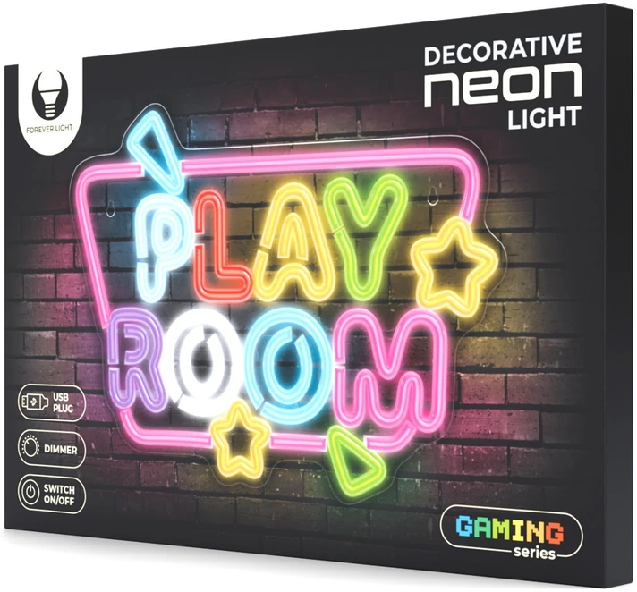 „Forever Light Neon PLEXI“ LED žaidimų kambarys, daugiaspalvis FPNE39