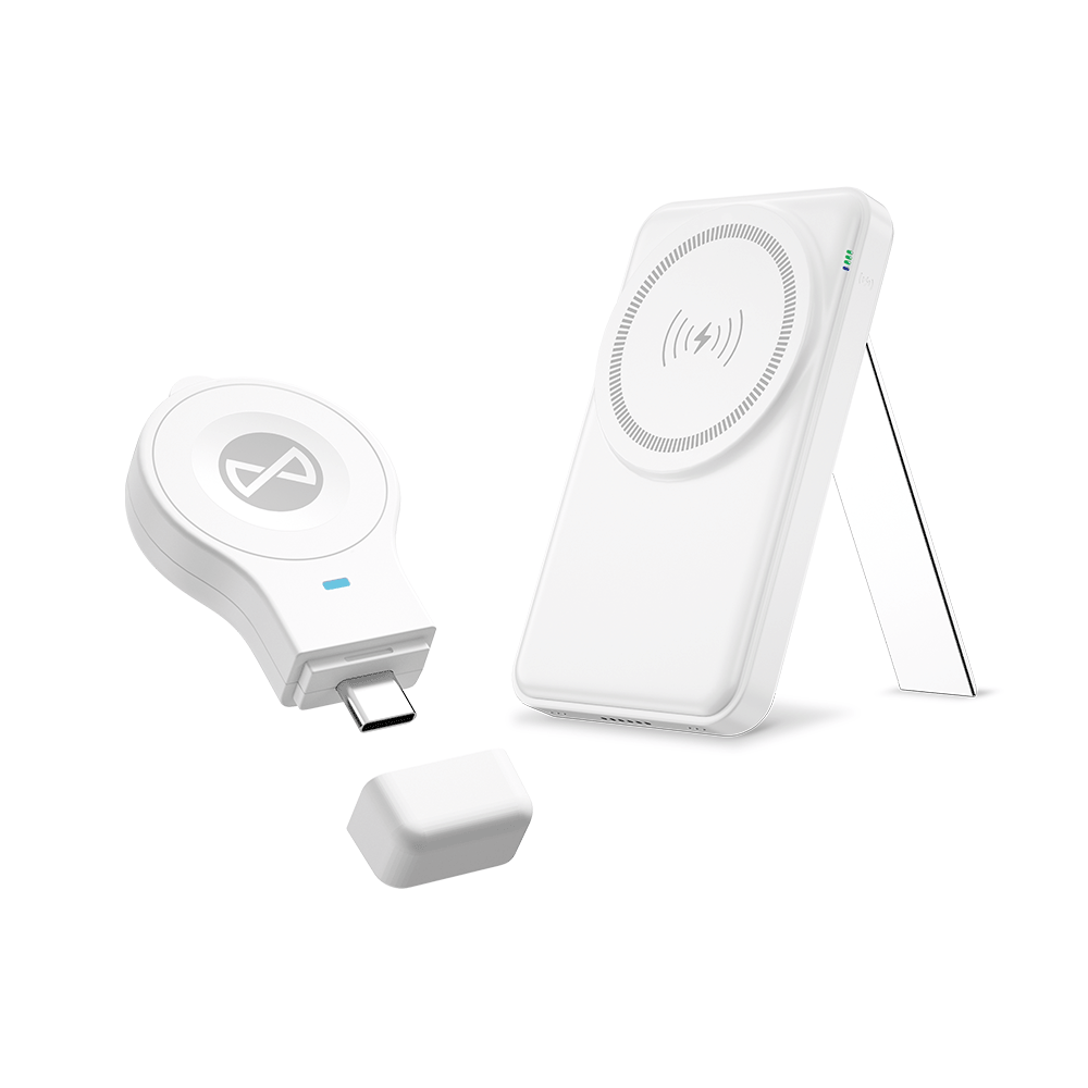 Forever MACS-100 magnetinis belaidis įkroviklis su power bank baltos spalvos 5in1