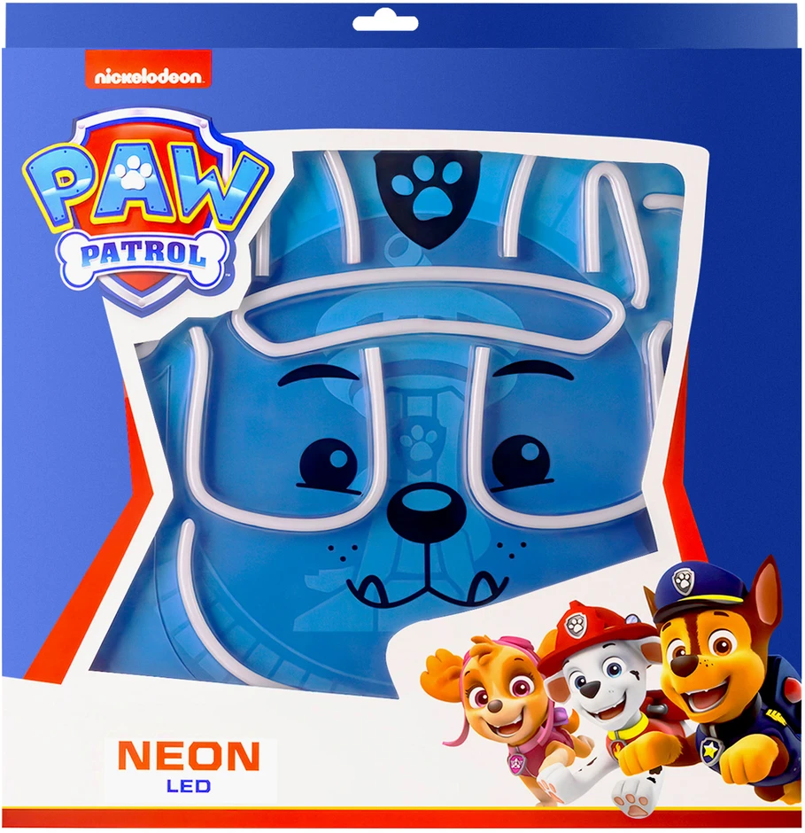 Plastrol Psi Patrol Neoninis LED šviestuvas su stovu Paw Patrol – Rubble OW-120446