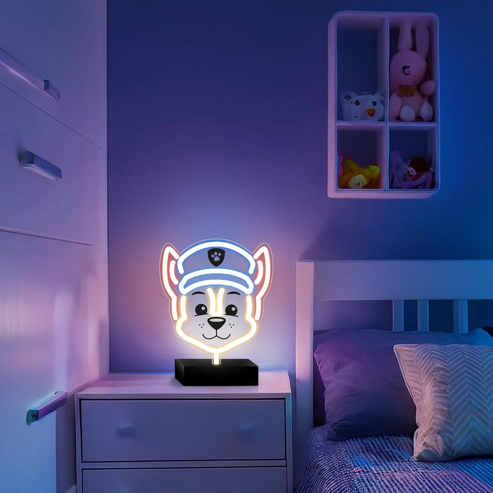 Psi Patrol Neoninė LED lempa su stovu Paw Patrol – Chase OW-120346