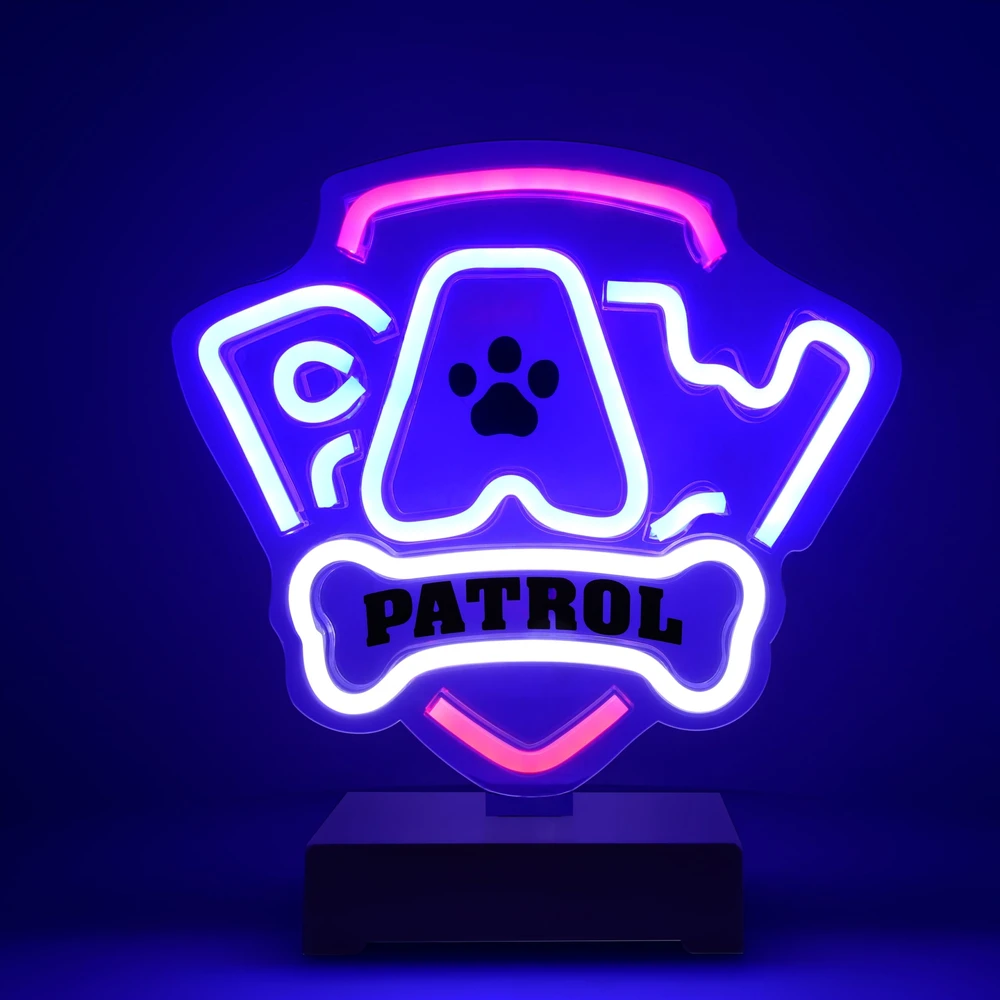 Plastrol Psi Patrol Neoninė LED lemputė su stovu Paw Patrol – logotipas OW-120146