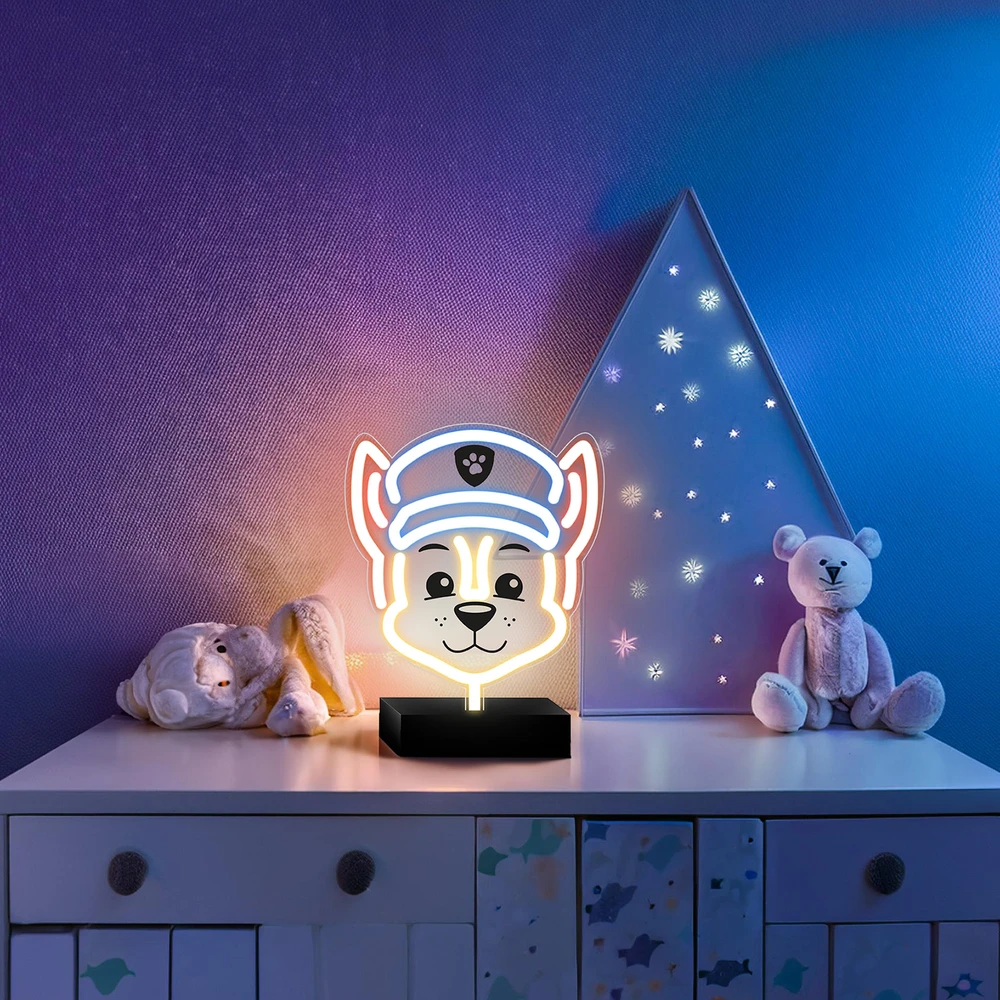 Psi Patrol Neoninė LED lempa su stovu Paw Patrol – Chase OW-120346