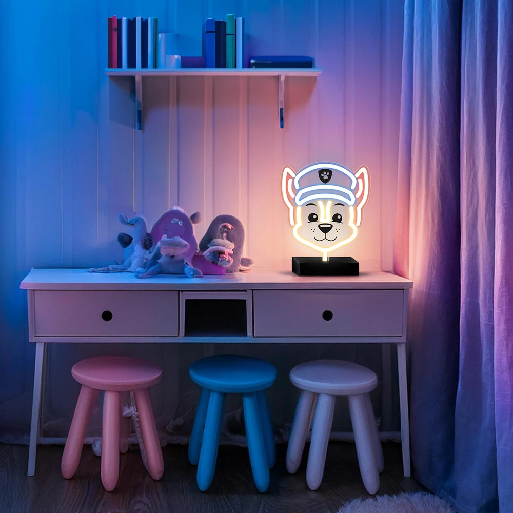 Psi Patrol Neoninė LED lempa su stovu Paw Patrol – Chase OW-120346