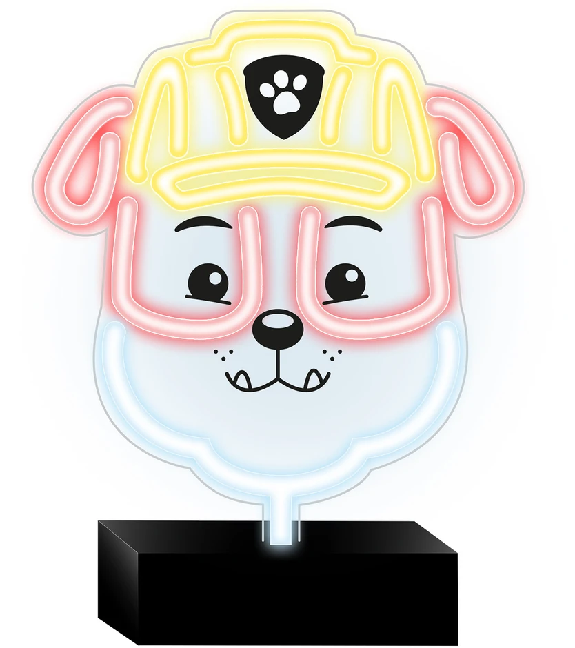 Plastrol Psi Patrol Neoninis LED šviestuvas su stovu Paw Patrol – Rubble OW-120446