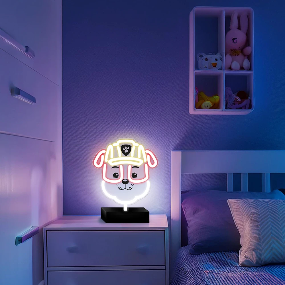 Plastrol Psi Patrol Neoninis LED šviestuvas su stovu Paw Patrol – Rubble OW-120446