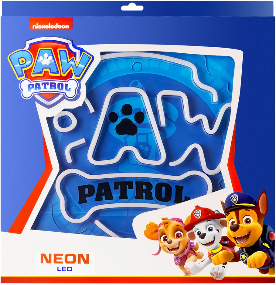 Plastrol Psi Patrol Neoninė LED lemputė su stovu Paw Patrol – logotipas OW-120146