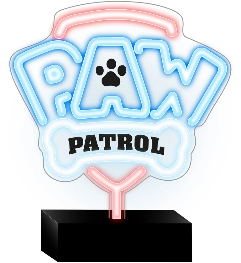 Plastrol Psi Patrol Neoninė LED lemputė su stovu Paw Patrol – logotipas OW-120146