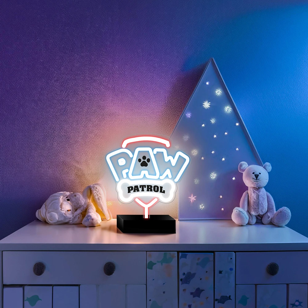 Plastrol Psi Patrol Neoninė LED lemputė su stovu Paw Patrol – logotipas OW-120146