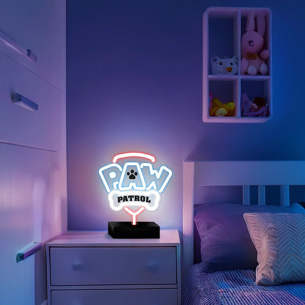 Plastrol Psi Patrol Neoninė LED lemputė su stovu Paw Patrol – logotipas OW-120146