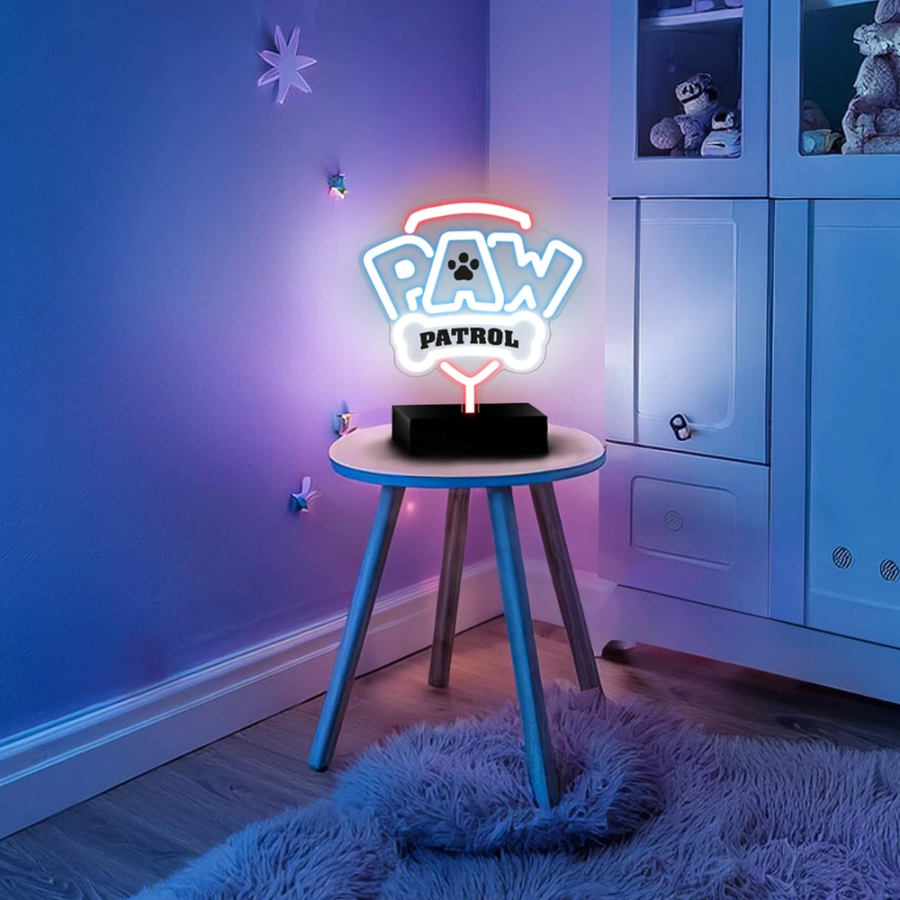 Plastrol Psi Patrol Neoninė LED lemputė su stovu Paw Patrol – logotipas OW-120146