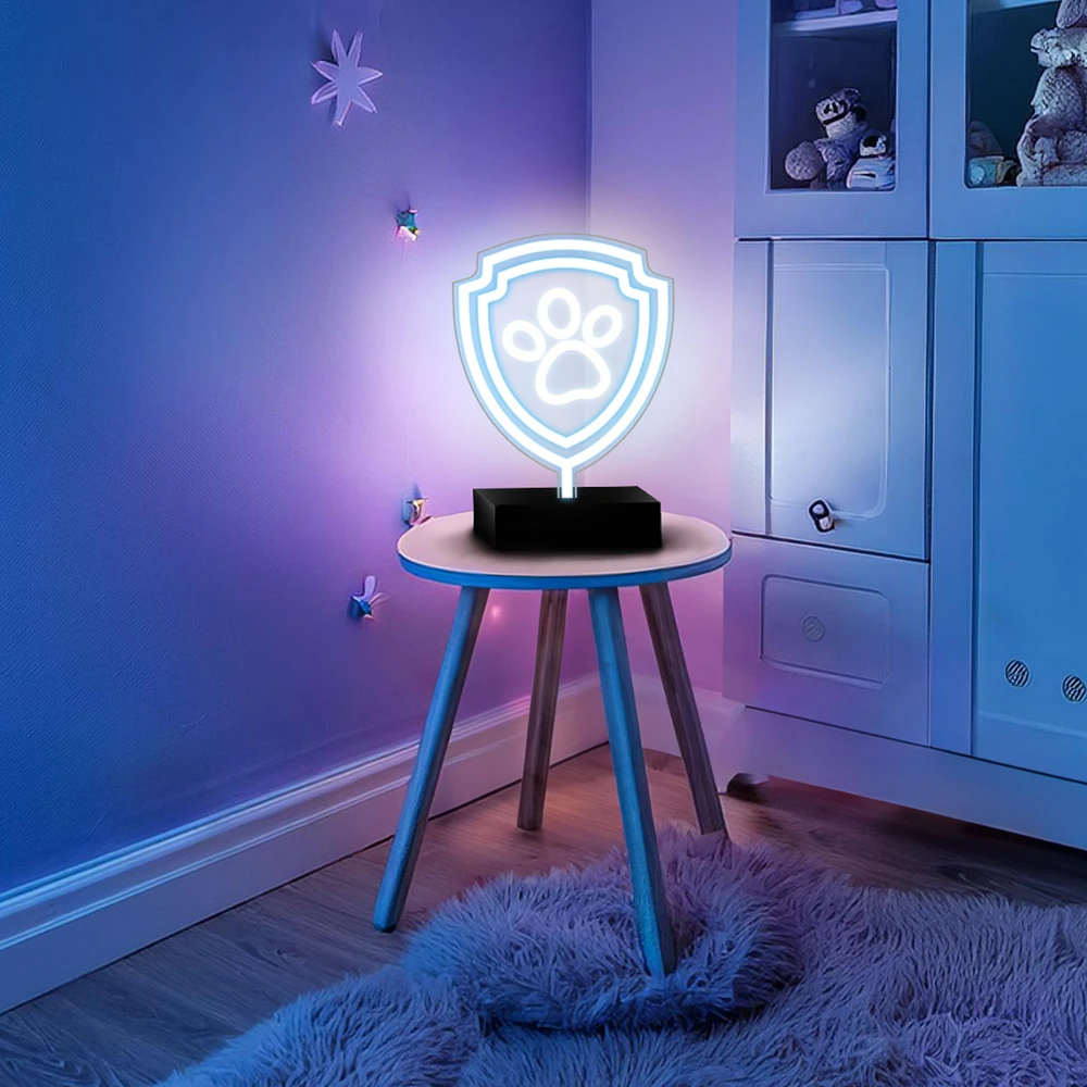 Spin Master Psi Patrol Neoninė LED lempa su stovu Paw Patrol – Paw OW-120246