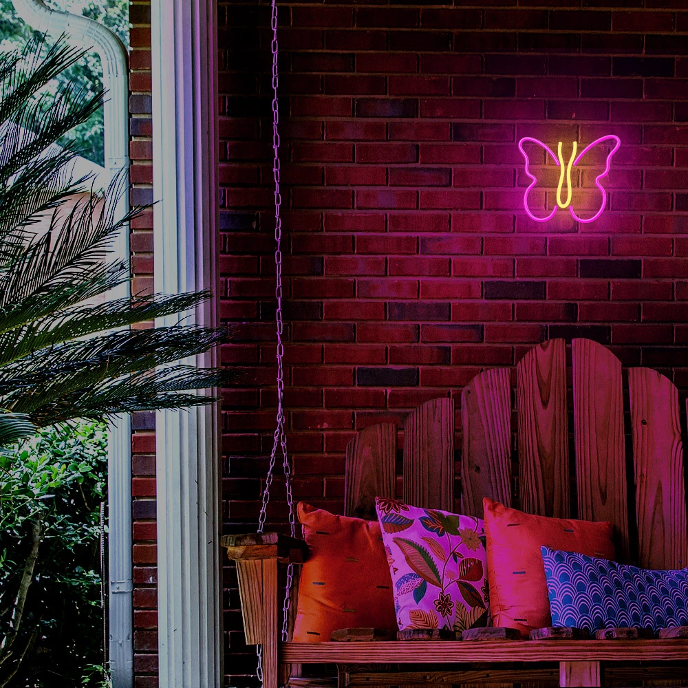 Neoninis LED šviestuvas BUTTERFLY rožinis NNE03 Neolia