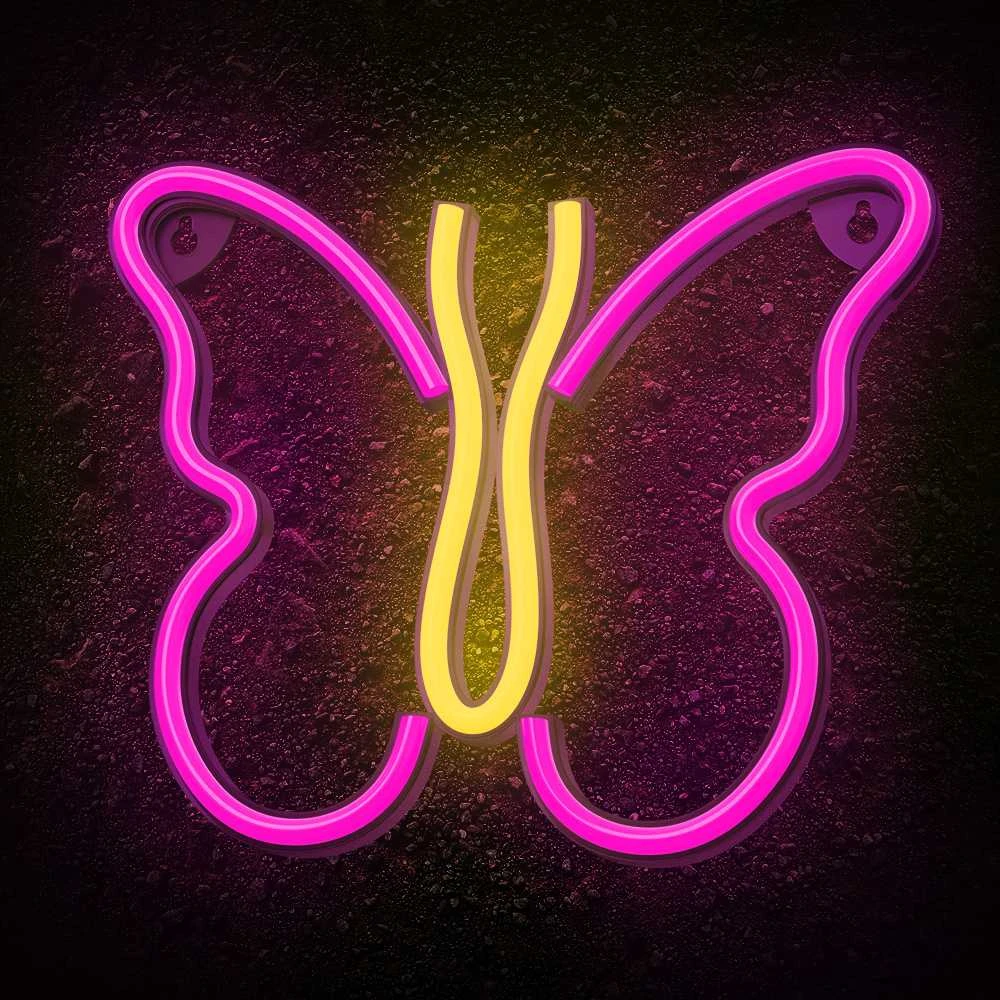 Neoninis LED šviestuvas BUTTERFLY rožinis NNE03 Neolia