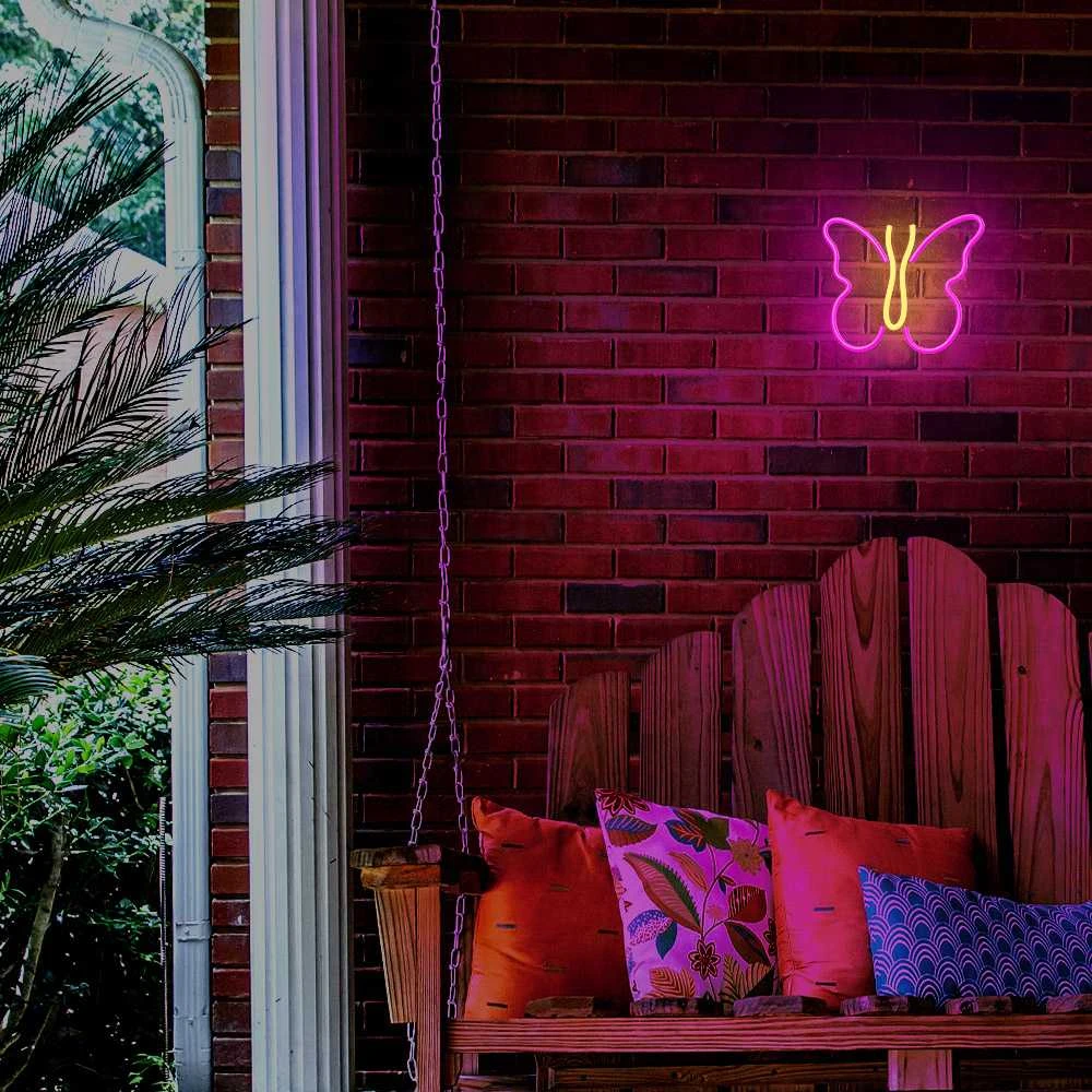 Neoninis LED šviestuvas BUTTERFLY rožinis NNE03 Neolia