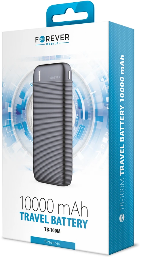 Išorinė baterija Power Bank Forever TB-100M 10000mAh juodas