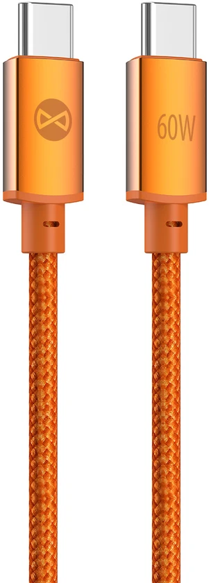 Forever Saffron USB-C – USB-C laidas 1,0 m 60W oranžinis