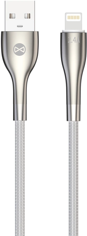 „Forever Sleek“ laidas USB – „Lightning“ 1,0 m 2.4A baltas