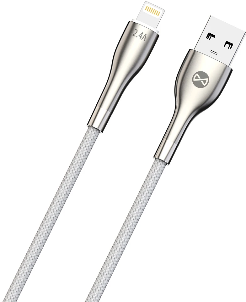 „Forever Sleek“ laidas USB – „Lightning“ 1,0 m 2.4A baltas