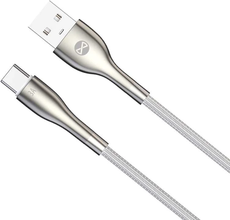 Forever Sleek laidas USB – USB-C 1,0 m 3A baltas