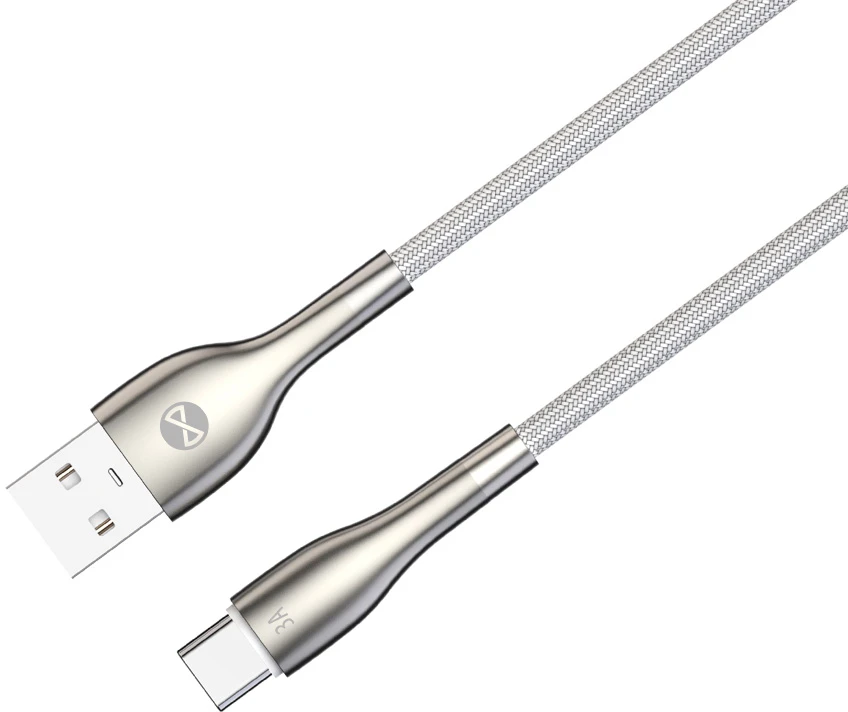 Forever Sleek laidas USB – USB-C 1,0 m 3A baltas