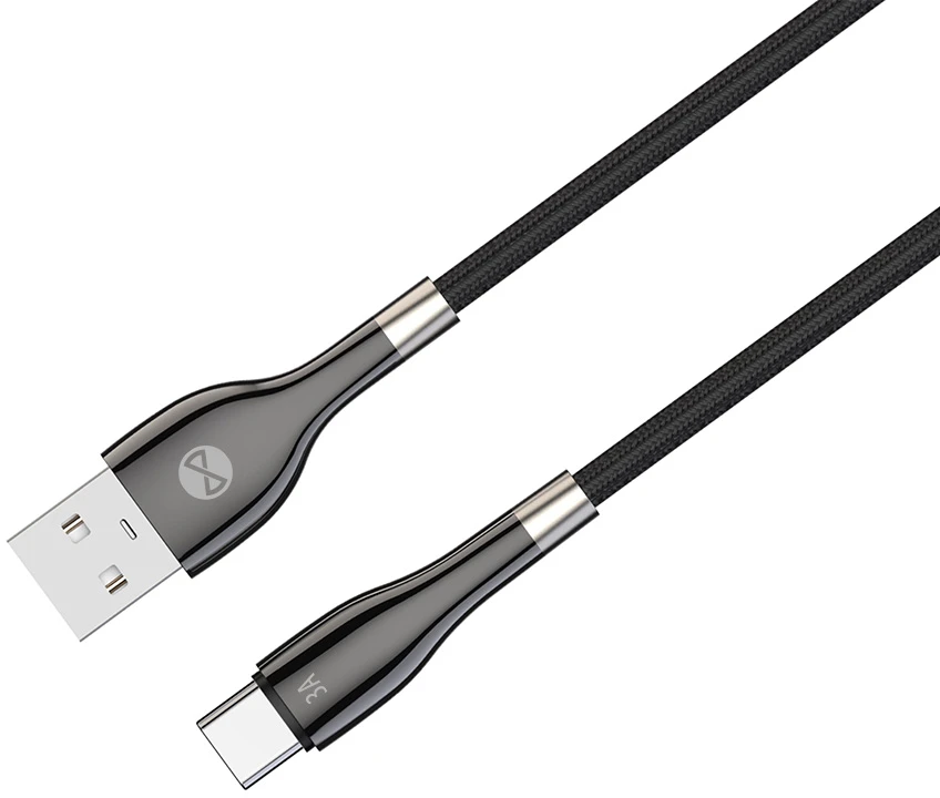 Forever Sleek USB – USB-C laidas 1,0 m 3A juodas