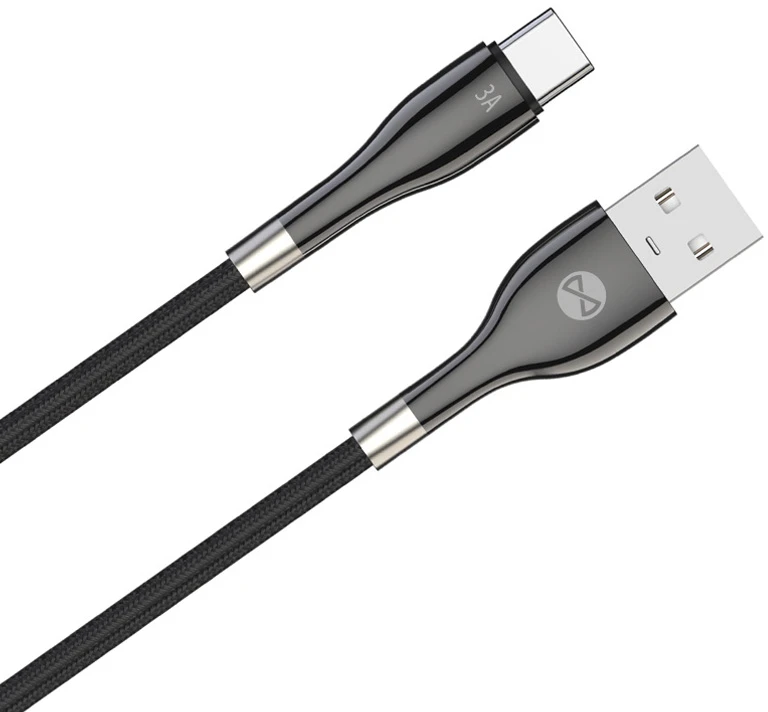 Forever Sleek USB – USB-C laidas 1,0 m 3A juodas