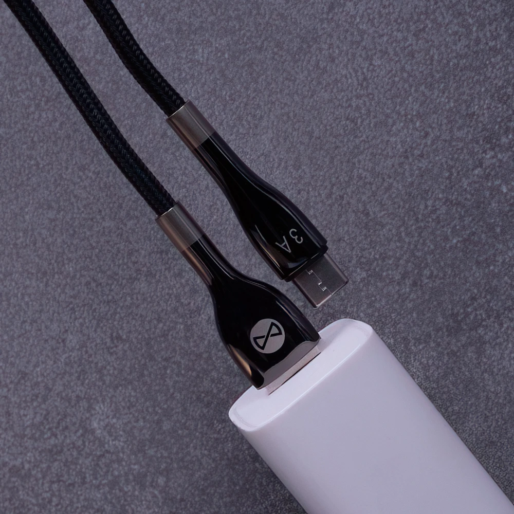 Forever Sleek USB – USB-C laidas 1,0 m 3A juodas