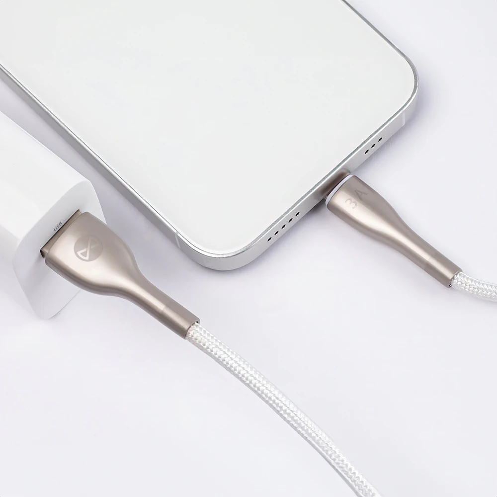 Forever Sleek laidas USB – USB-C 1,0 m 3A baltas