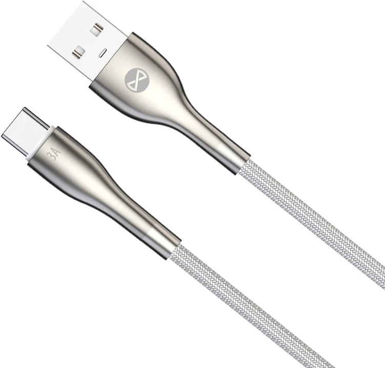 Forever Sleek laidas USB – USB-C 1,0 m 3A baltas