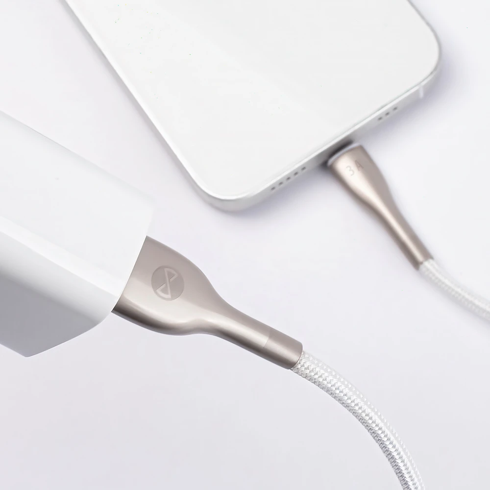 Forever Sleek laidas USB – USB-C 1,0 m 3A baltas