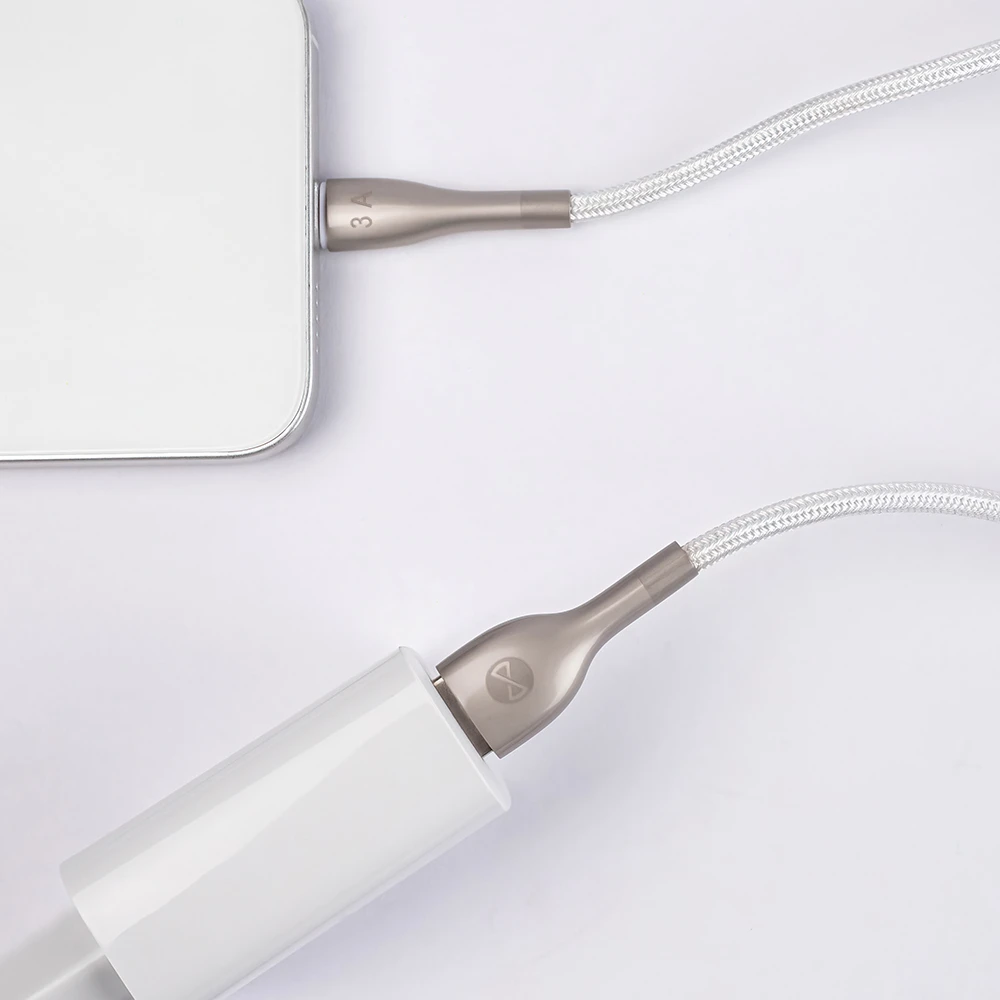 Forever Sleek laidas USB – USB-C 1,0 m 3A baltas