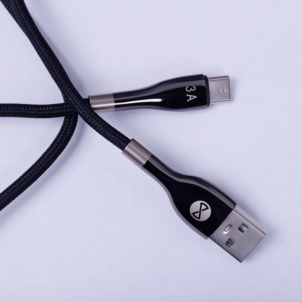 Forever Sleek USB – USB-C laidas 1,0 m 3A juodas